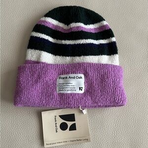 NWT - Frank & Oak Adult Wool Blended Striped Beanie